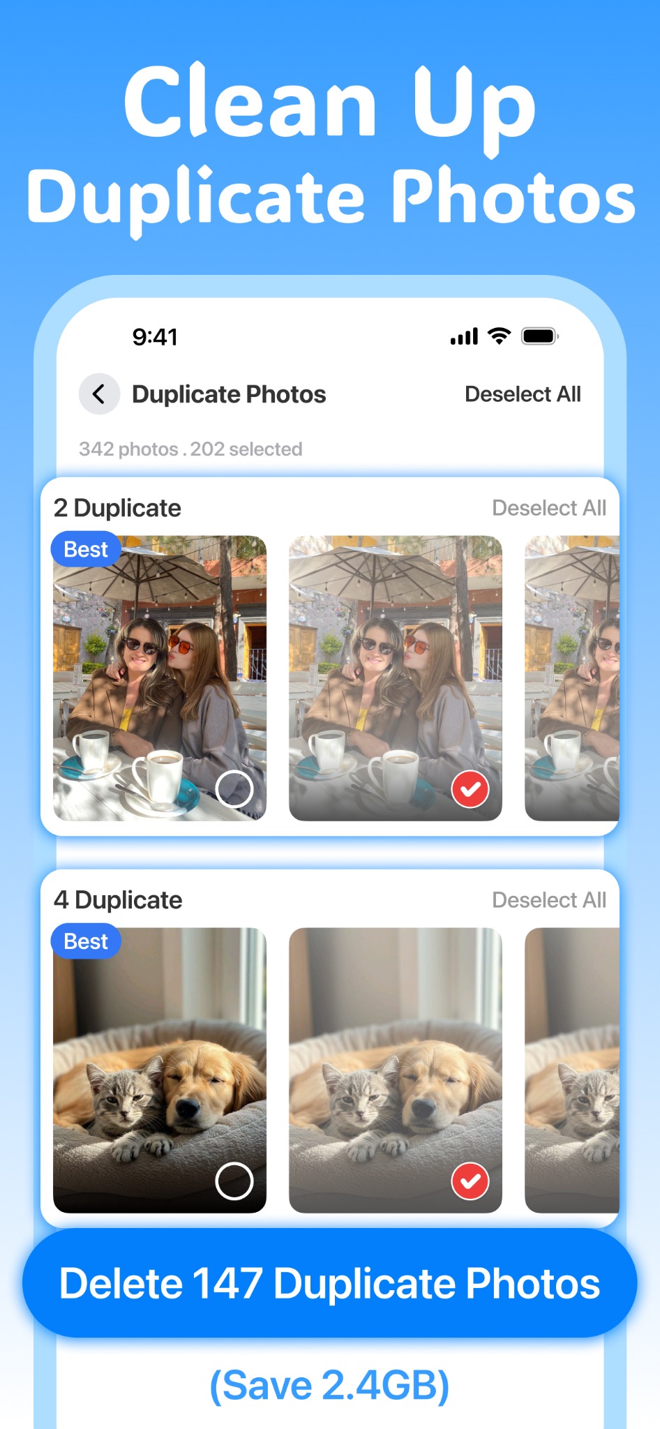 Duplicate photos cleanup